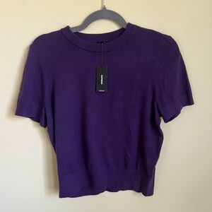 Express Purple Short Sleeve Sweater